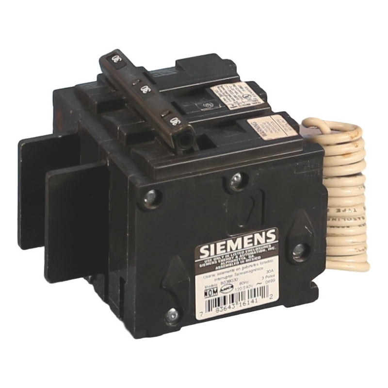 BG3B030 Siemens BQ Molded Case Circuit Breaker 30 A 3 Pole 120/240 VAC BQ Frame Thermal Magnetic Load Side Lug 10 kA