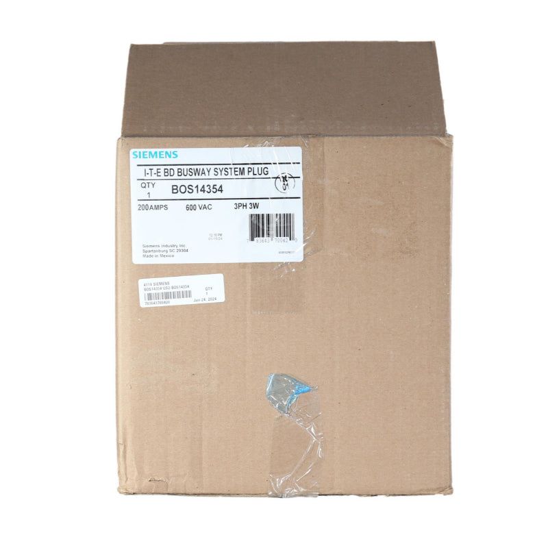 BOS14354 Siemens Fusible Bus Plug 200 A 60 hp 3P Three Phase 600 VAC