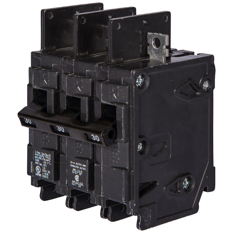 BQ3B090 Siemens BQ Molded Case Circuit Breaker 90 A 3 Pole 240 VAC Thermal Magnetic Load Side Lug 10 kA