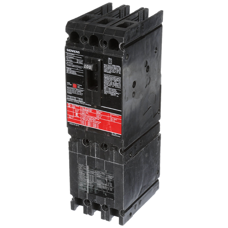 CED63B100 Siemens Sentron & CED6 Molded Case Circuit Breaker 100 A 3 Pole 600 VAC ED 125A Frame Thermal Magnetic Load Side Lug 200 kA