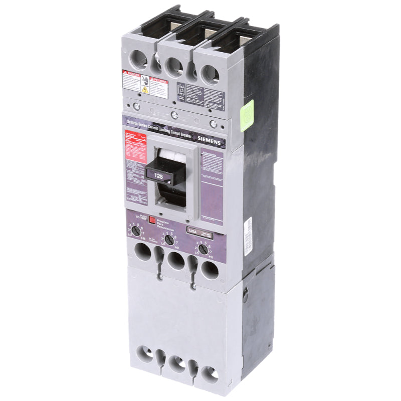 CFD63B125 Siemens Sentron & CFD6-A Molded Case Circuit Breaker 125 A 3 Pole 600 VAC FD 250A Frame Thermal Magnetic Line and Load Side Lug 200 kA