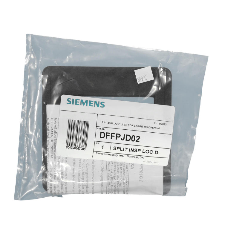 DFFPJD02 Siemens Filler Plate For RP1 Panel Board JXD Series Circuit Breaker