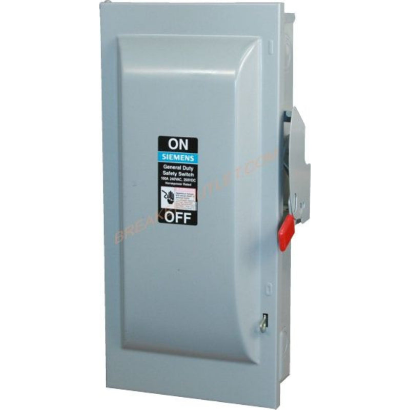 DTNF362 Siemens Safety Switch 600 V 60 A Non-Fusible 3PDT 3 Pole Steel