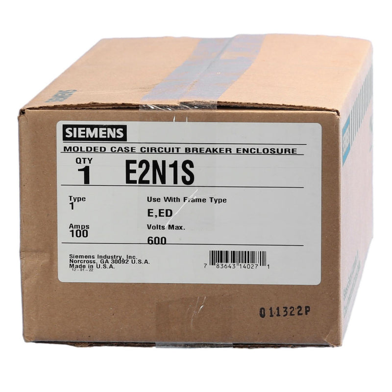 E2N1S Siemens Sentron Circuit Breaker Enclosure 15 to 100 A ED Frame For ED2/ED4/ED6/HED4 Molded Case Circuit Breaker