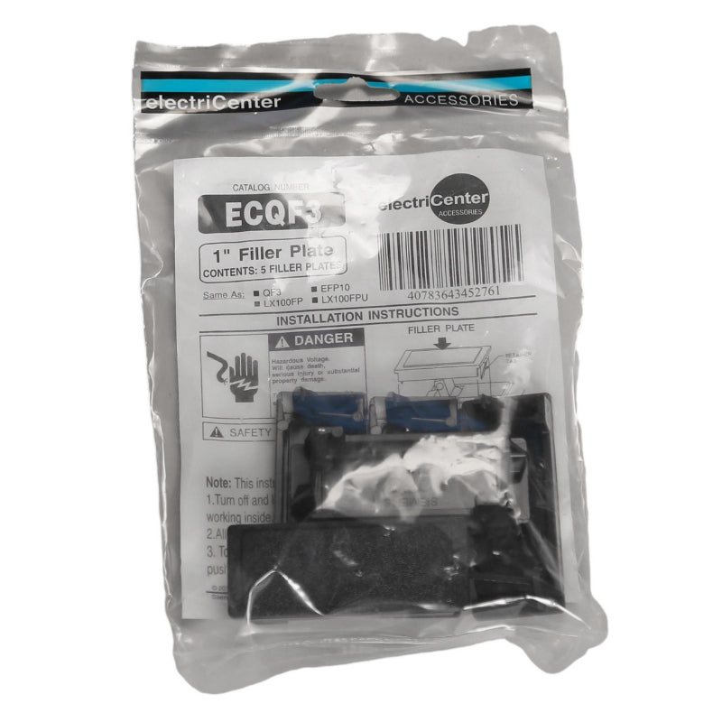 ECQF3 Siemens Filler Plate Black For Load Center Flush Mount