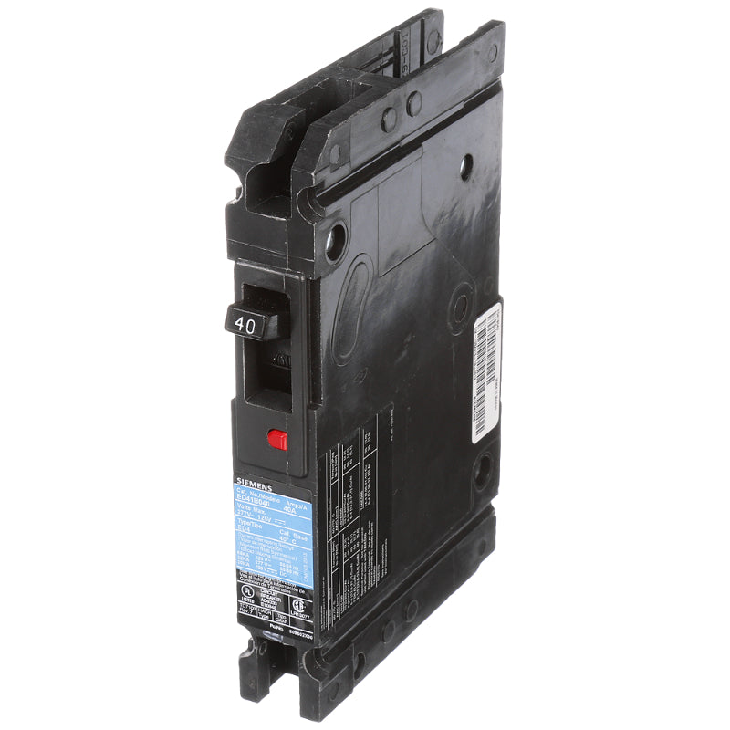ED41B040 Siemens Sentron ED Molded Case Circuit Breaker 40 A 1 Pole 277 VAC ED 125A Frame Thermal Magnetic Load Lug 65 kA
