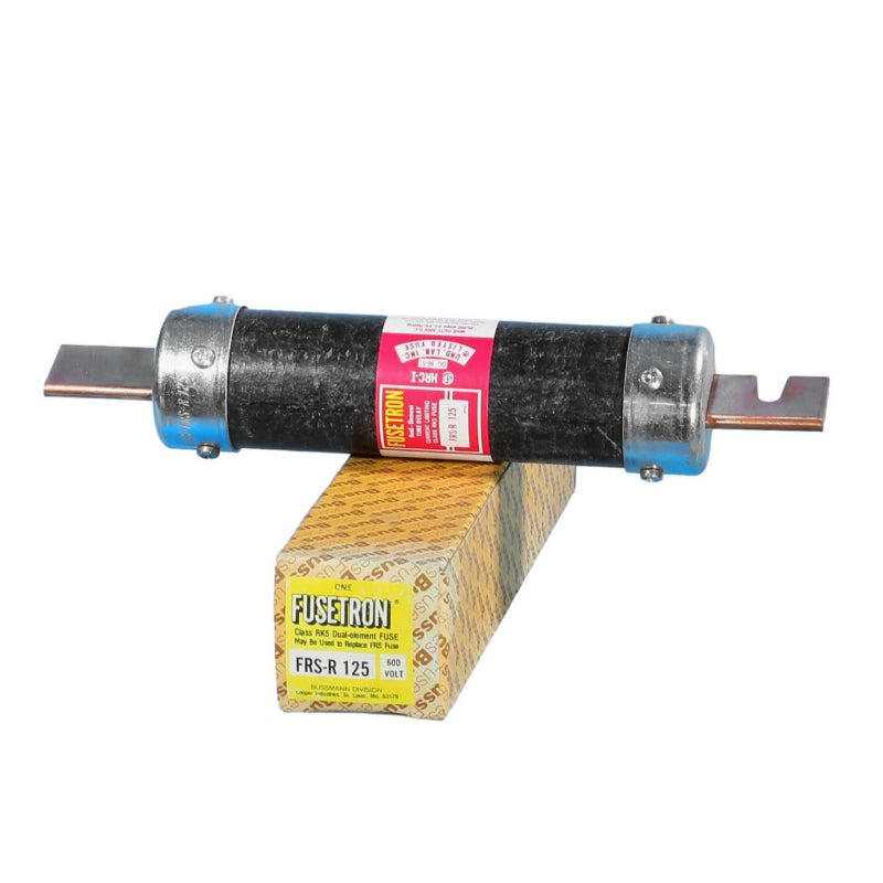 FRS-R-125 Fusetron Bussmann Time Delay Fuse 600 V 300 VDC 200 kA Blade Terminal Class RK5 Dual 125 A
