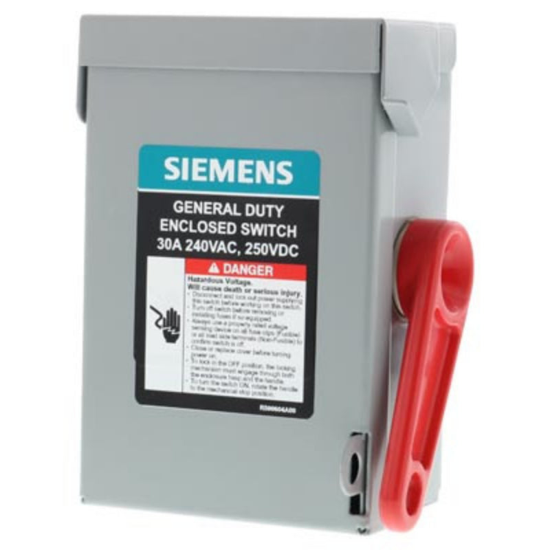 GNF321A Siemens GD Compact Safety Switch 240 V 30 A Non-Fusible 3 Pole