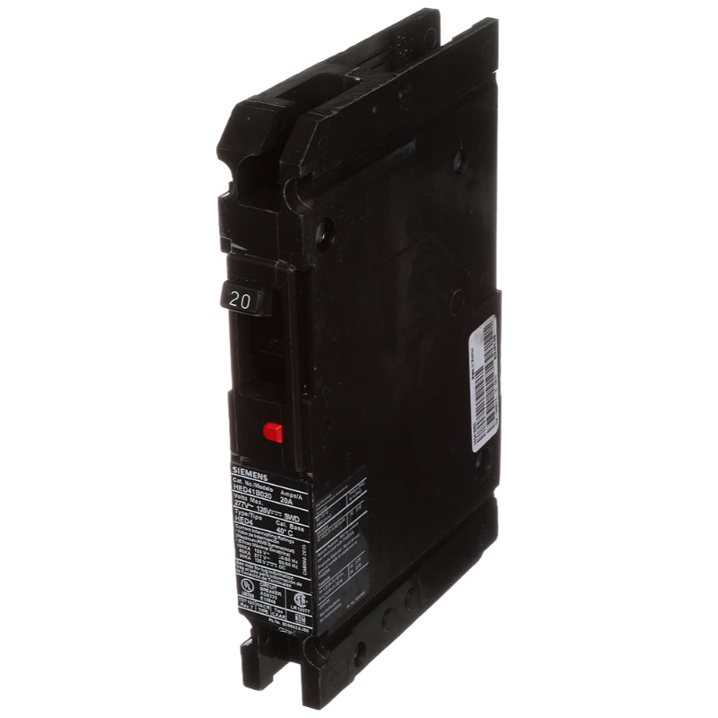 HED41B020 Siemens Sentron HED4 Molded Case Circuit Breaker 20 A 1 Pole 277 VAC ED 125A Frame Thermal Magnetic Load Lug 65 kA
