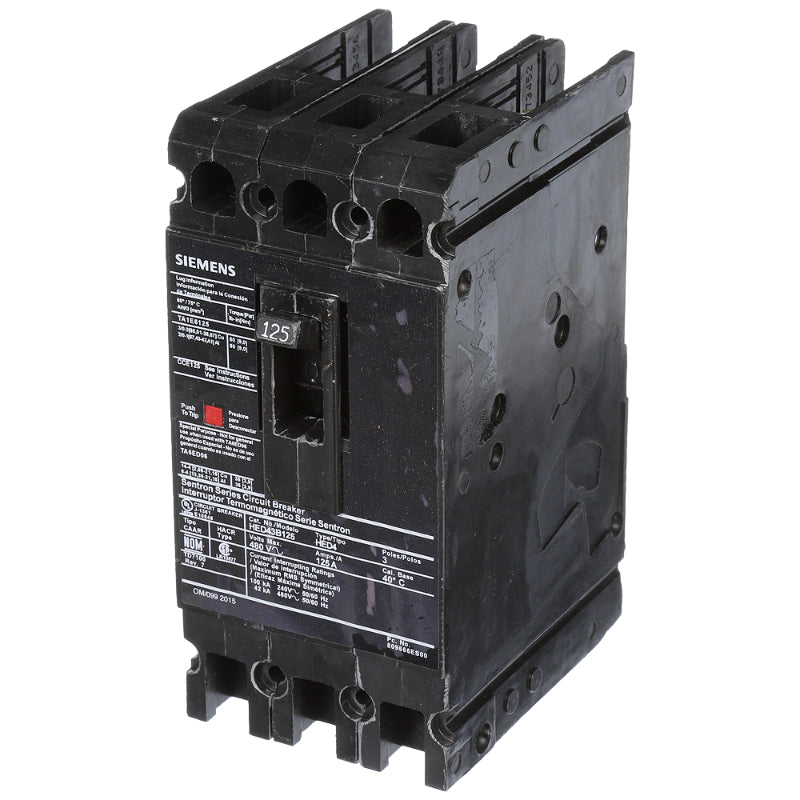 HED43B125 Siemens Sentron HED4 Molded Case Circuit Breaker 125 A 3 Pole 480 VAC ED 125A Frame Thermal Magnetic Load Lug 42 kA