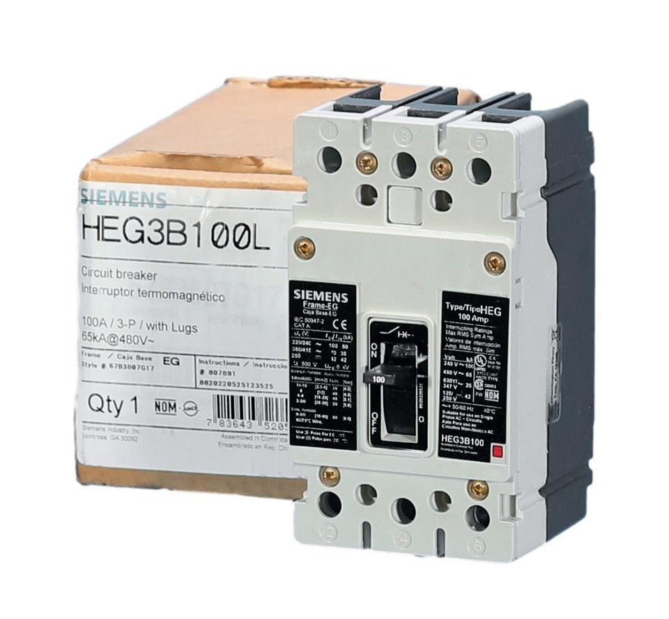 HEG3B070L
70 Amp, 3 Pole
EG Breaker Frame