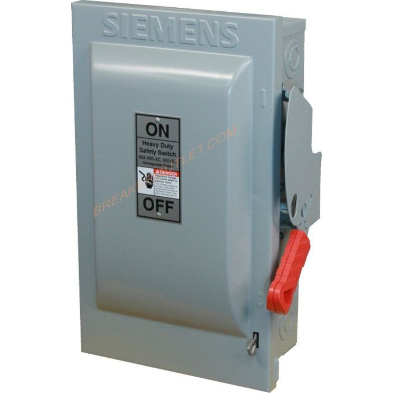 HF362 Siemens VBII Series Safety Switch 600 VAC 60 A Fusible 3PST 3 Pole Cold Rolled Steel