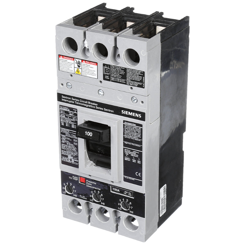 HFXD63B100 Siemens Sentron HFXD6 Molded Case Circuit Breaker 100 A 3 Pole 600 VAC FD 250A Frame Thermal Magnetic 100 kA