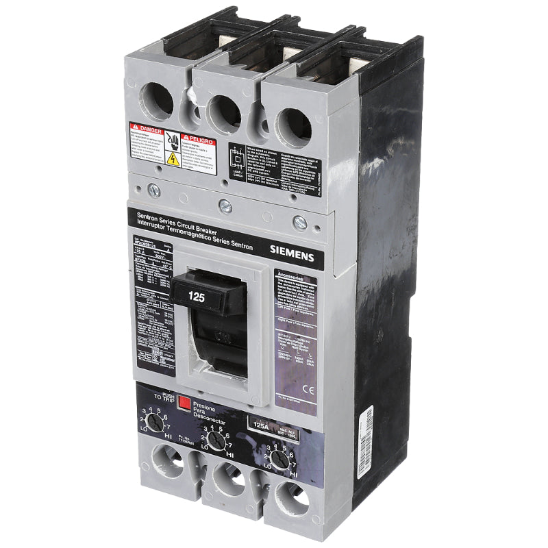 HFXD63B125 Siemens Sentron HFXD6 Molded Case Circuit Breaker 125 A 3 Pole 600 VAC FD 250A Frame Thermal Magnetic 100 kA