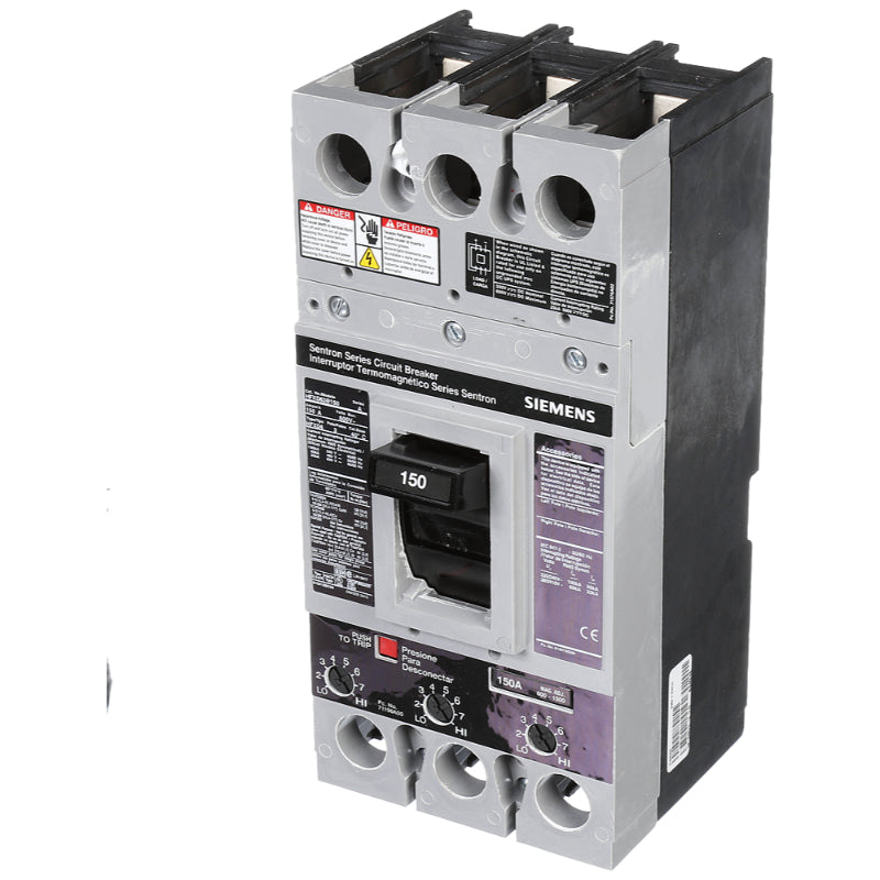 HFXD63B150 Siemens Sentron HFXD6 Molded Case Circuit Breaker 150 A 3 Pole 600 VAC FD 250A Frame Thermal Magnetic 100 kA
