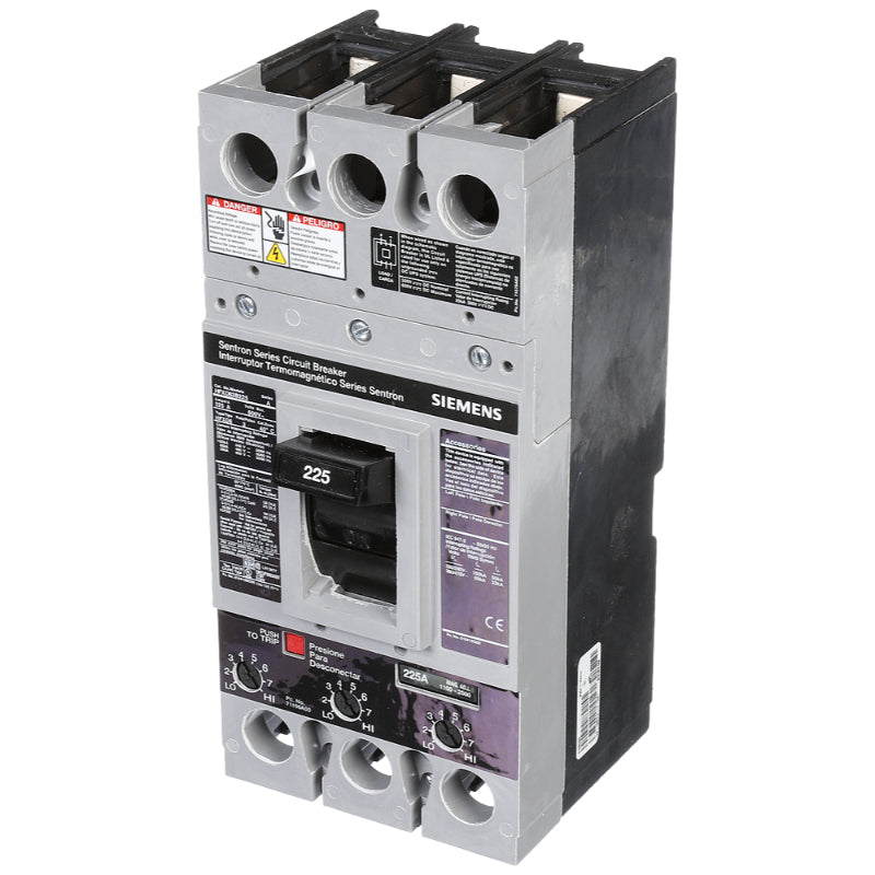 HFXD63B225 Siemens Sentron HFXD6 Molded Case Circuit Breaker 225 A 3 Pole 600 VAC FD 250A Frame Thermal Magnetic 100 kA