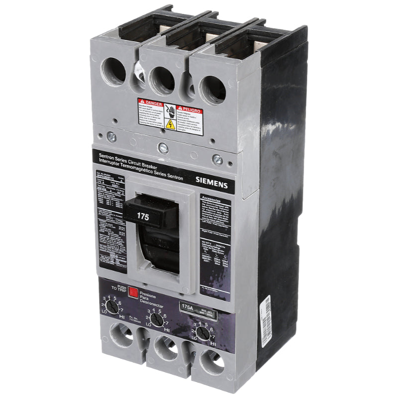 HHFXD63B175 Siemens Sentron & HHFXD6 Molded Case Circuit Breaker Thermal Magnetic 600 V 175 A 3 Pole 200 kA