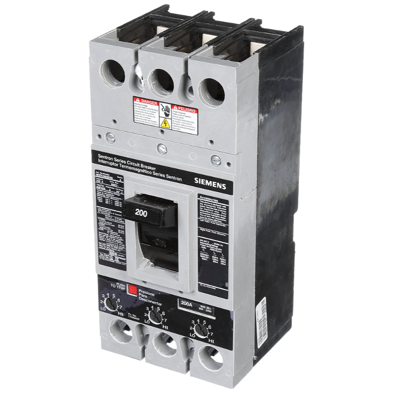 HHFXD63B200 Siemens Sentron & HHFXD6 Molded Case Circuit Breaker Thermal Magnetic 600 V 200 A 3 Pole 200 kA