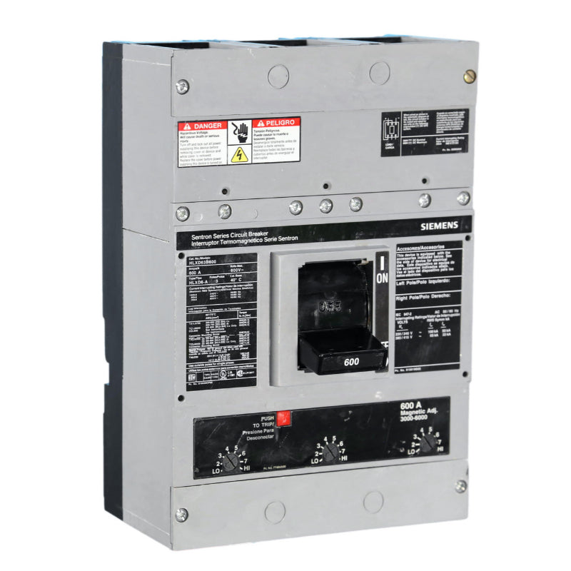 HHLXD63B450 Siemens Sentron & HHLXD6 Molded Case Circuit Breaker Thermal Magnetic 600 V 450 A 3 Pole 200 kA