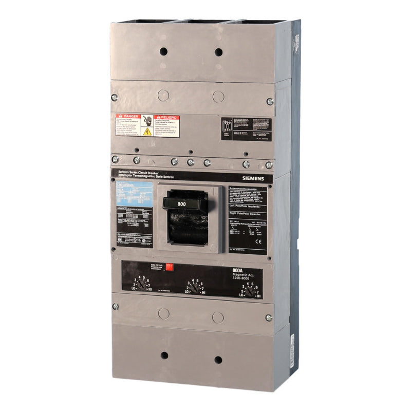 HLMD62B800 Siemens Sentron HLMD6 Molded Case Circuit Breaker 800 A 2 Pole 600 VAC LMD 800A Frame Thermal Magnetic Line and Load Side Lug 65 kA
