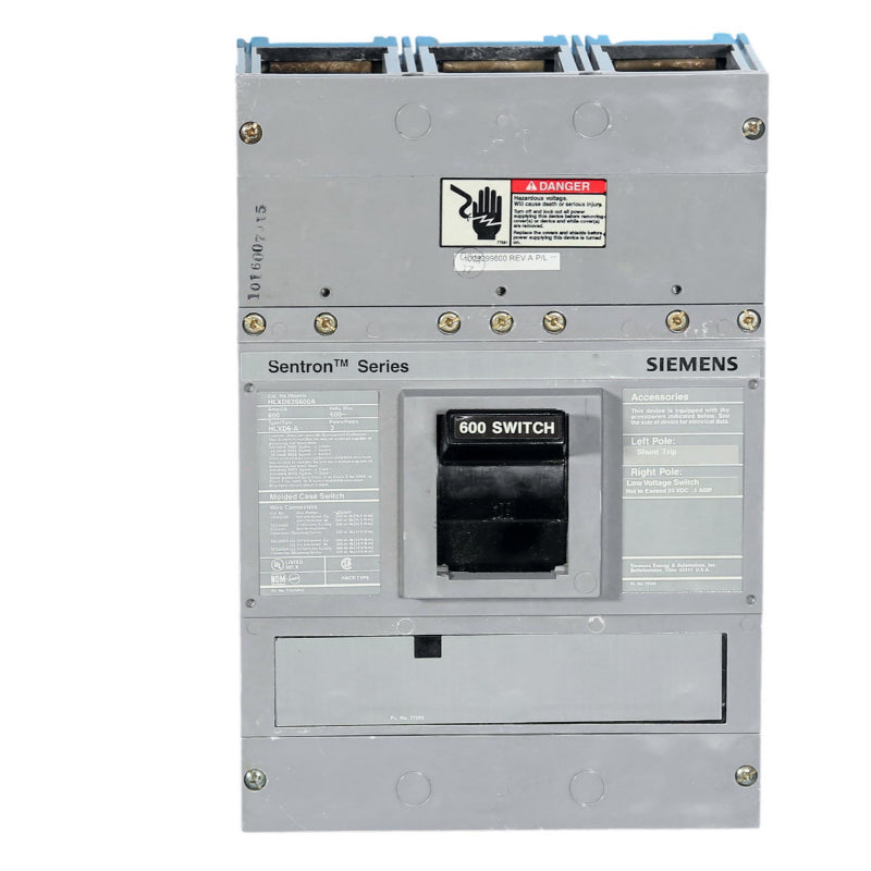 HLXD63S600 Siemens Sentron HFXD6 Molded Case Switch 600 A 600 V