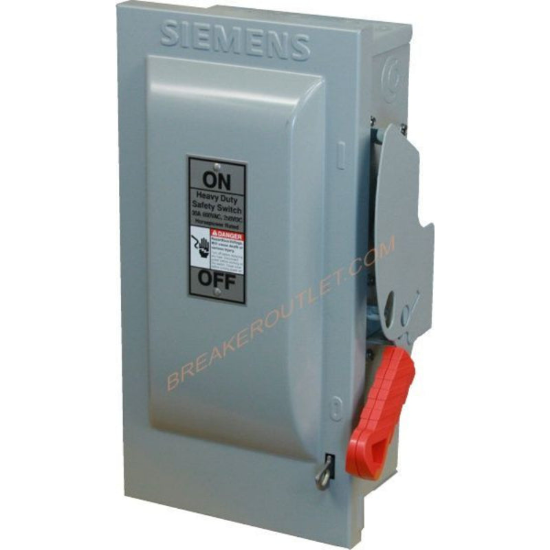 HNF361 Siemens VBII Series Safety Switch 600 V 30 A Non-Fusible 3PST 3 Pole Cold Rolled Steel