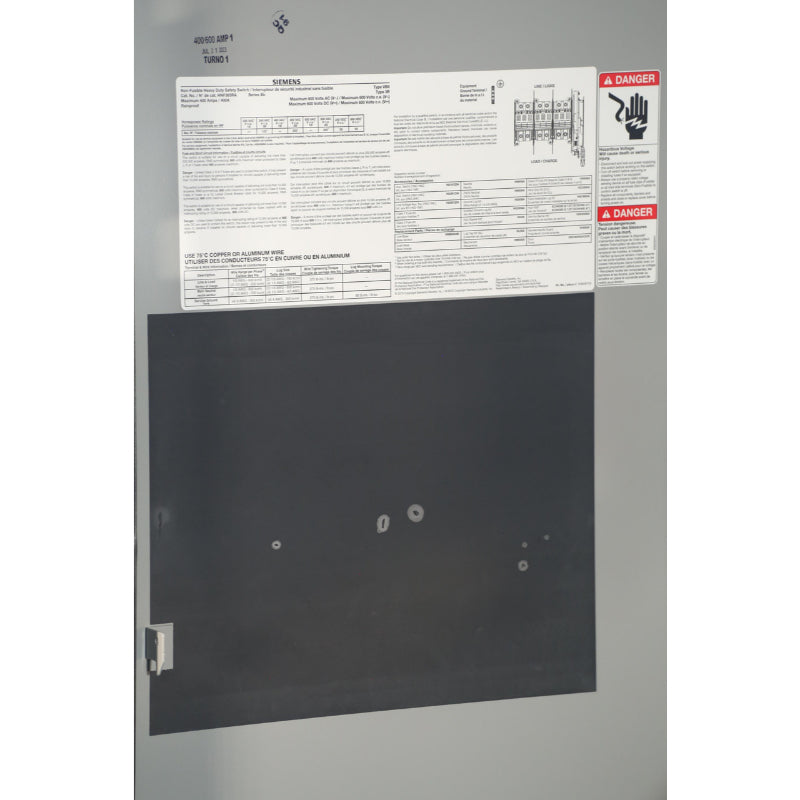 HNF365RA Siemens A & VBII Series Safety Switch 600 VAC 400 A Non-Fusible 3PST 3 Pole