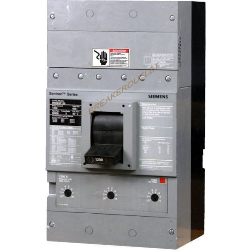HNXD63B120H Siemens Sentron HNXD6 Molded Case Circuit Breaker 1200 A 3 Pole 600 VAC ND 1200A Frame 65 kA