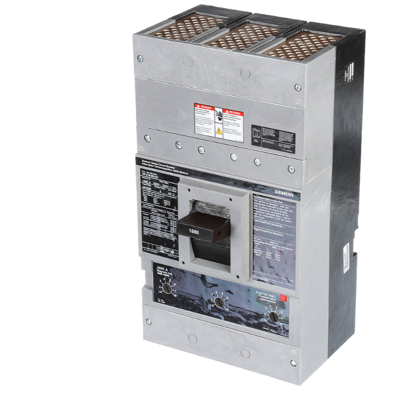 HPXD63B160 Siemens Sentron HPXD6 Molded Case Circuit Breaker 1600 A 3 Pole 600 VAC PD 1600A Frame Thermal Magnetic 65 kA