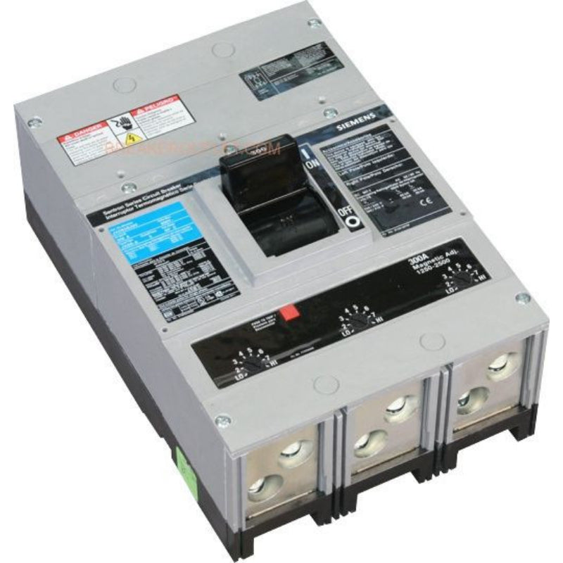 JD63B350L Siemens Sentron & JD6-A Molded Case Circuit Breaker 350 A 3 Pole 600 VAC JD 400A Frame Thermal Magnetic Line and Load Side Lug 65 kA