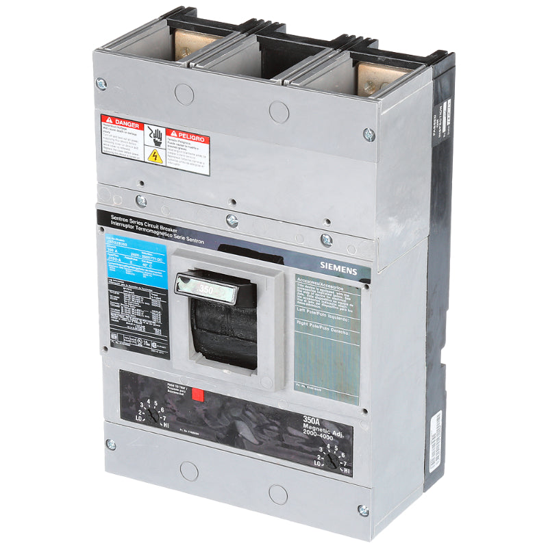 JXD22B350 Siemens Sentron & JXD2-A Molded Case Circuit Breaker 350 A 2 Pole 240 VAC JD 400A Frame Thermal Magnetic 65 kA