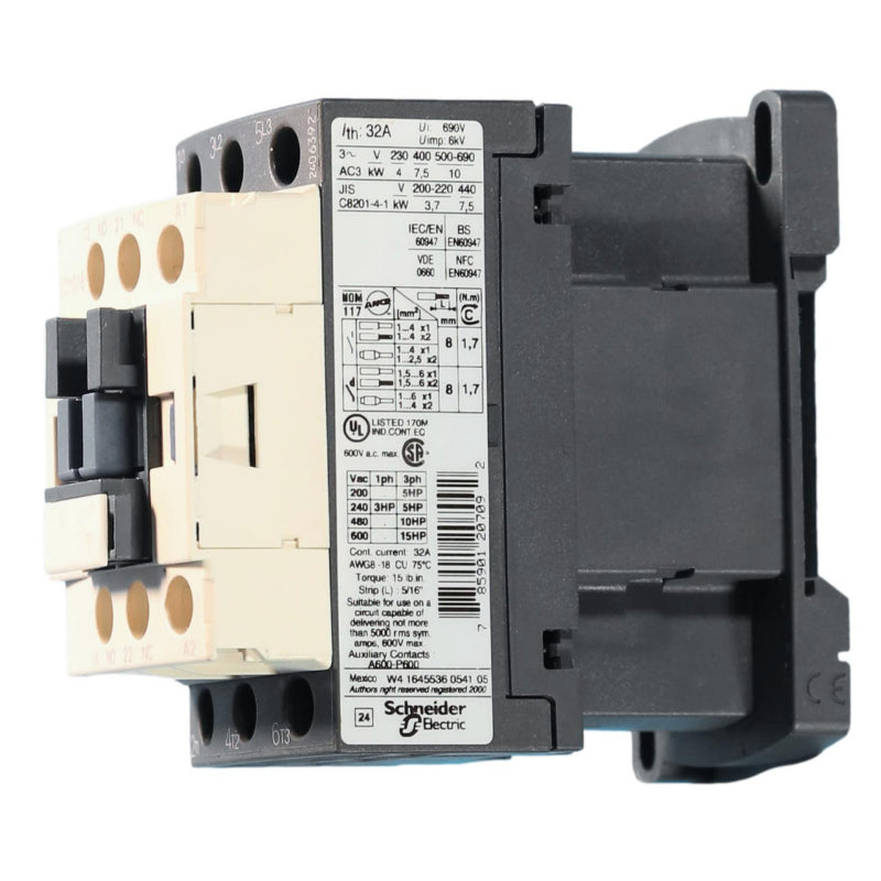 LC1D18 Telemecanique TeSys Deca Contactor 690 VAC/300 VDC 3 Pole Three Phase