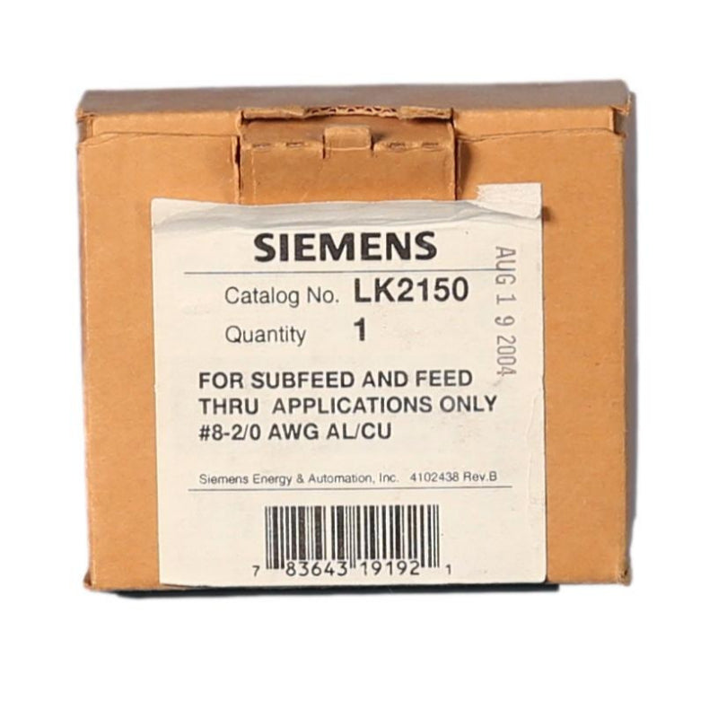 LK2150 Siemens Subfeed Lug Kit 150 A For Load Center