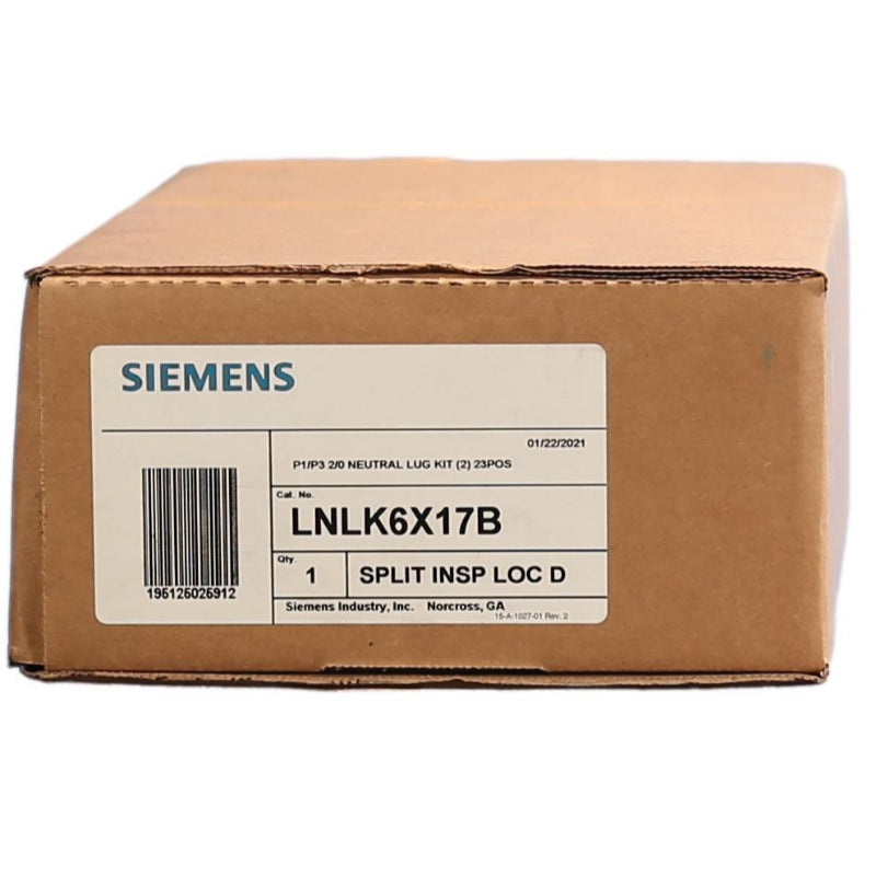 LNLK6X17B Siemens Neutral Lug Strip Kit 250/400 A For Type P1 P3 Panel Board 8.67 in