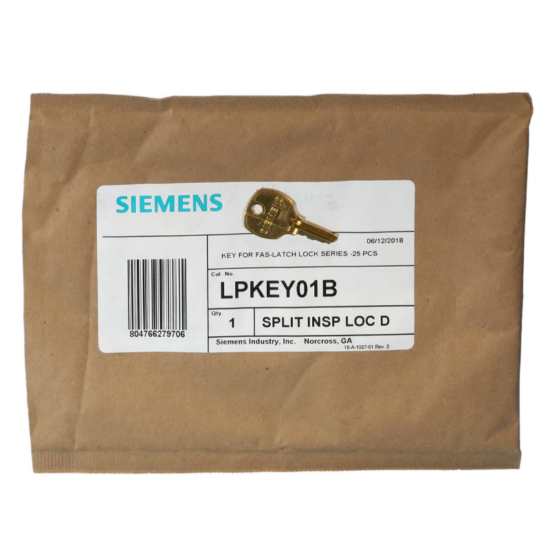 LPKEY01B Siemens Panel Board Door Key For FAS-Latch Lock Series P1 Panel Board Door