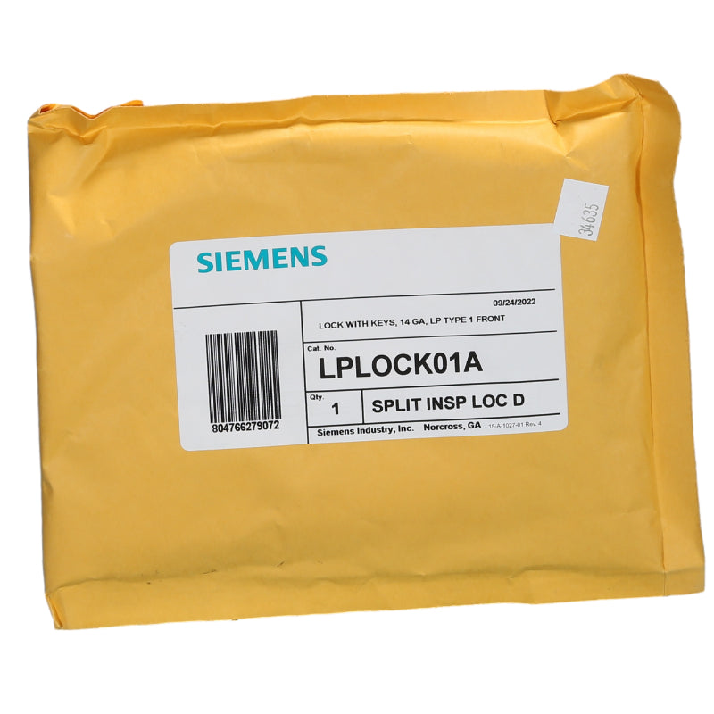 LPLOCK01A Siemens Lock With Key For Panel Board Door NEMA 1