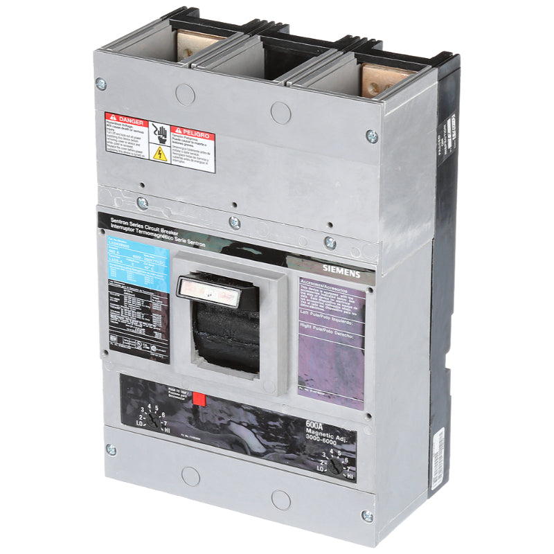 LXD62B600 Siemens Sentron & LXD6-A Molded Case Circuit Breaker 600 A 2 Pole 600 VAC LD 600A Frame Thermal Magnetic 65 kA