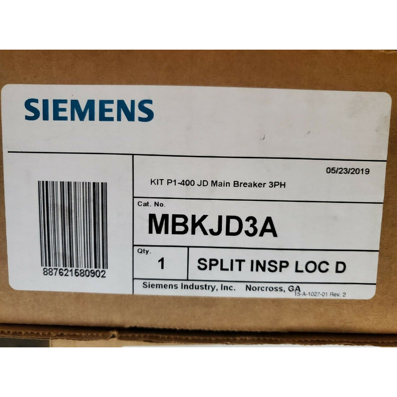MBKJD3A Siemens Main or Subfeed Breaker Mounting Kit 400 A Revised P1 Panel JXD2/JD6/JXD6/HJD6 CB