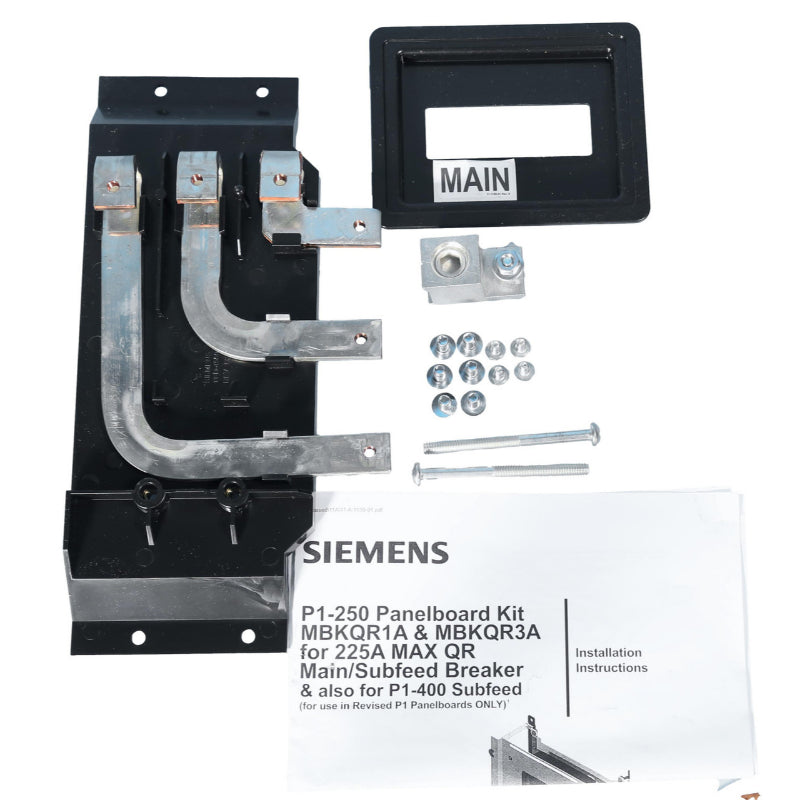 MBKQR3A Siemens Main or Subfeed Breaker Mounting Kit 225 A Revised P1 Panel Board QR2 Circuit Breaker QRH2 Circuit Breaker