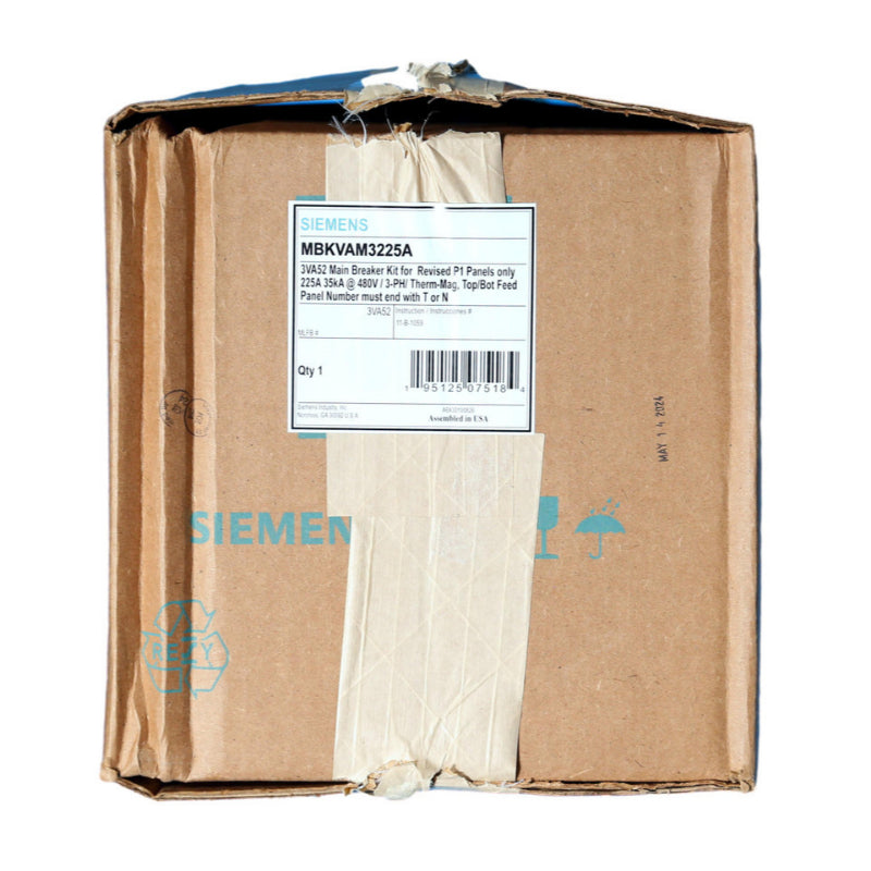 MBKVAM3250A Siemens Main Breaker Mounting Kit 240/480/600 V 250 A For RP1 Panel Board