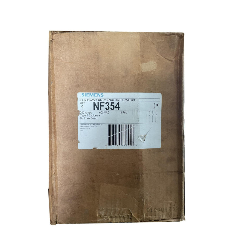 NF354 Siemens Safety Switch 480 VAC & 600 VAC & 250 VDC & 600 VDC 200 A Non-Fusible 3 Pole