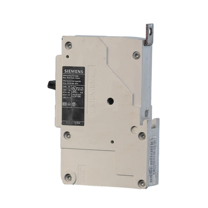 NGB1B015B Siemens NGB Molded Case Circuit Breaker 15 A 1 Pole 347 VAC NGB 125A Frame Thermal Magnetic Load Side Lug 100 kA