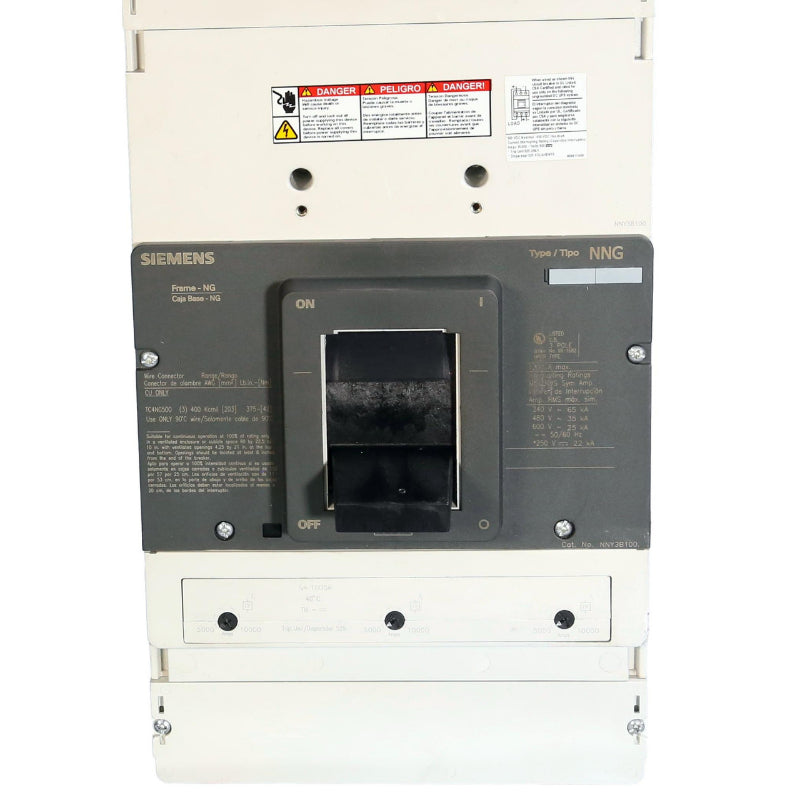 NNY3B100 Siemens VL Molded Case Circuit Breaker 1000 A 3 Pole 480 VAC NG Frame Thermal Magnetic Line Side Lug 35 kA