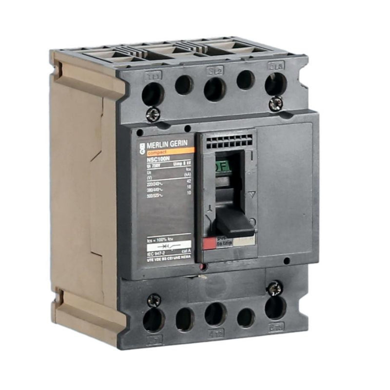 NSC100N Merlin Gerin Molded Case Circuit Breaker Thermal Magnetic 690 V 100 A 3 Pole 42 kA