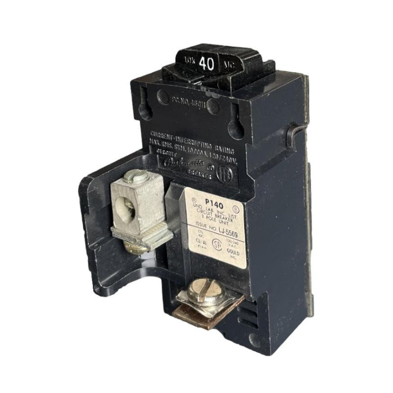 P140 Pushmatic Molded Case Circuit Breaker Thermal Magnetic 120 V 40 A 1 Pole