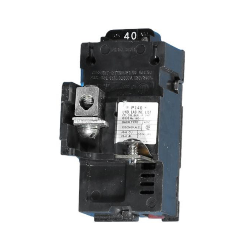 P140 Pushmatic Molded Case Circuit Breaker Thermal Magnetic 120 V 40 A 1 Pole