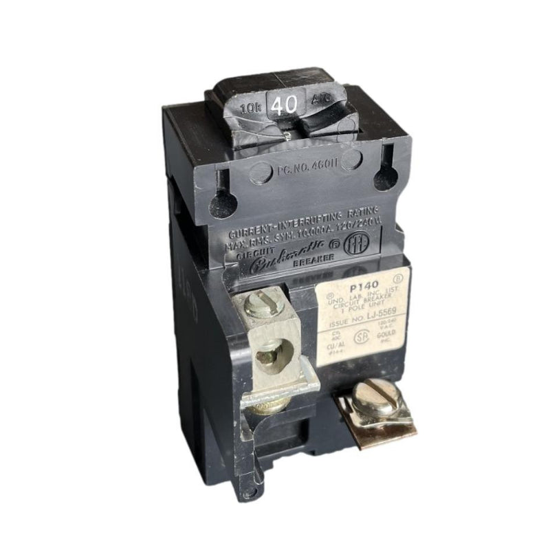 P140 Pushmatic Molded Case Circuit Breaker Thermal Magnetic 120 V 40 A 1 Pole