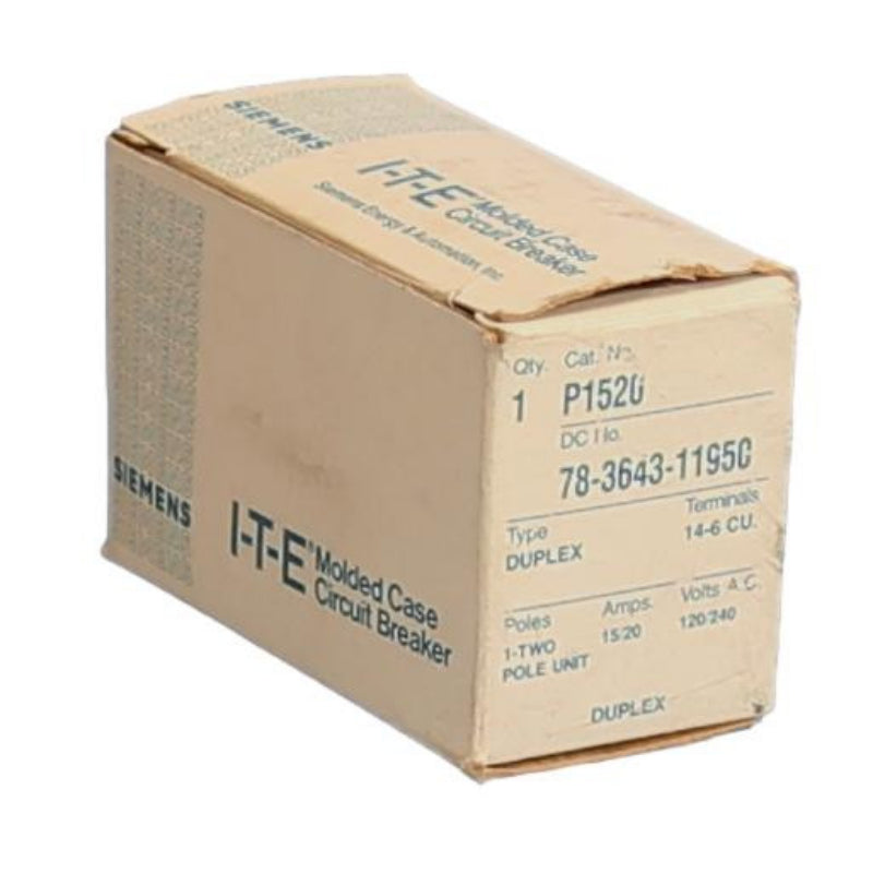P1520-ITE Pushmatic Molded Case Circuit Breaker Thermal Magnetic 120/240 V 15 to 20 A 2 Pole