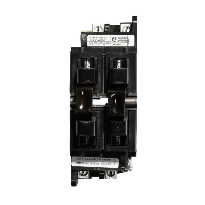 P2020-2 Pushmatic Twin Duplex Circuit Breaker Thermal Magnetic 120/240 V 20 A 2 Pole 10000 A