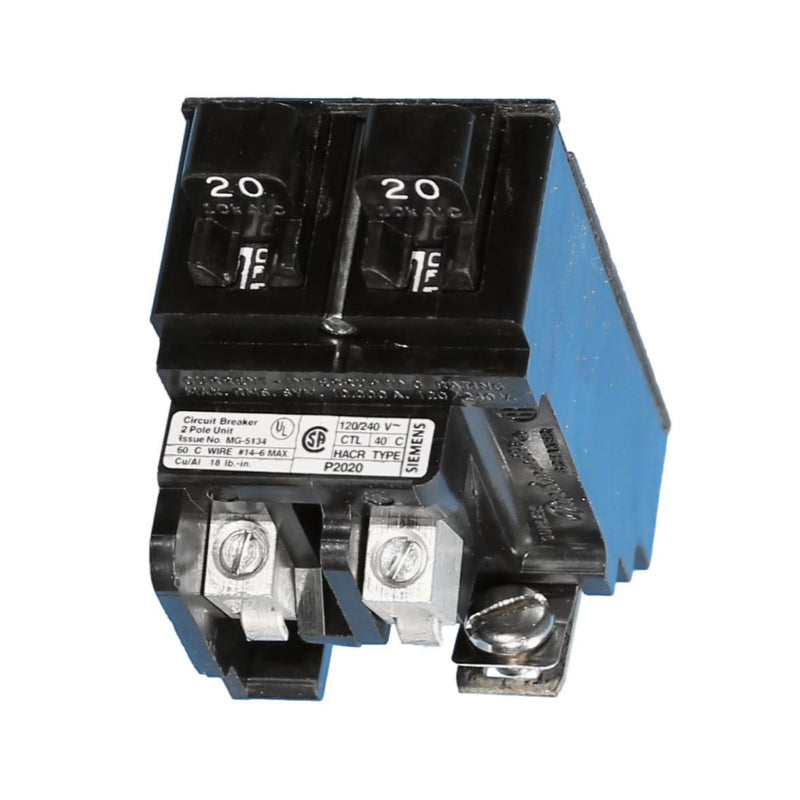 P2020-OEM Pushmatic Twin/Tandem Circuit Breaker Thermal Magnetic 120/240 V 20 A 2 Pole